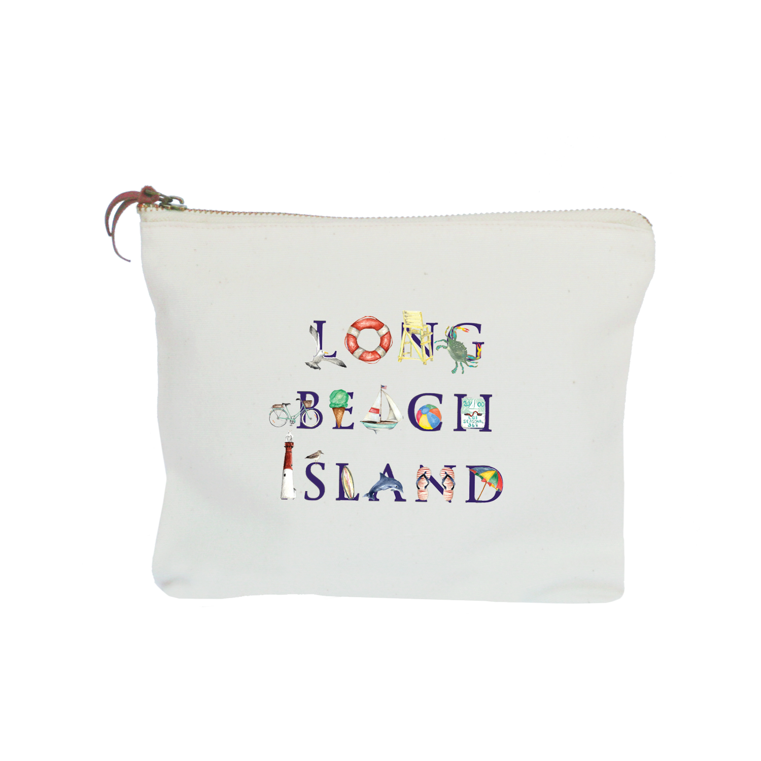 long beach island (new) zipper pouch