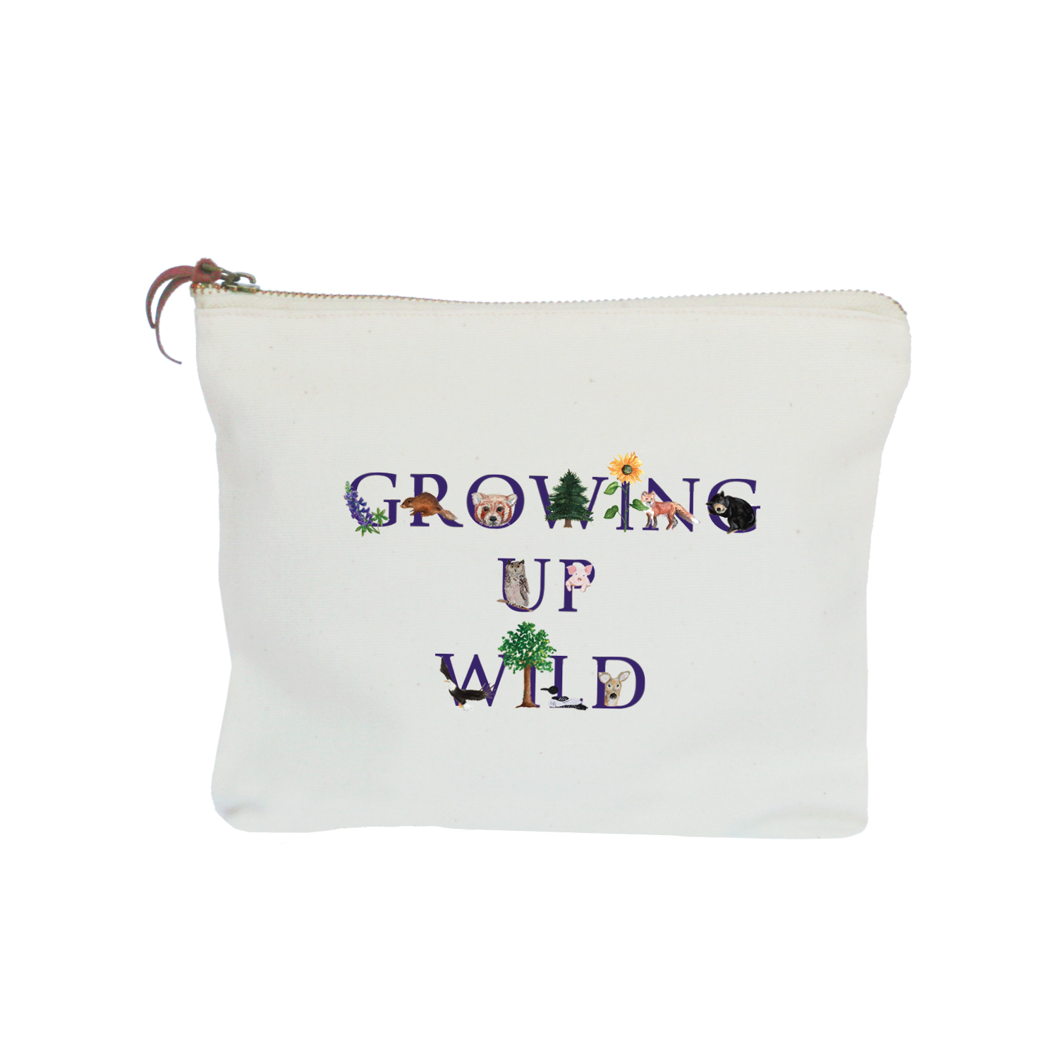 growing up wild zipper pouch