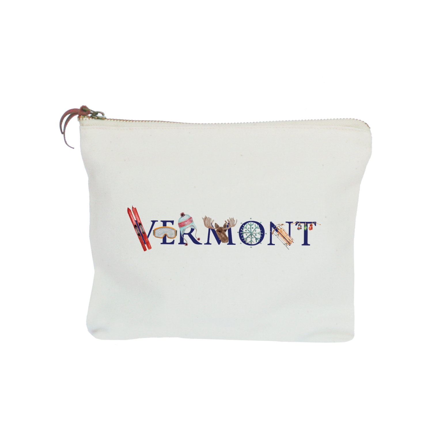 vermont winter zipper pouch