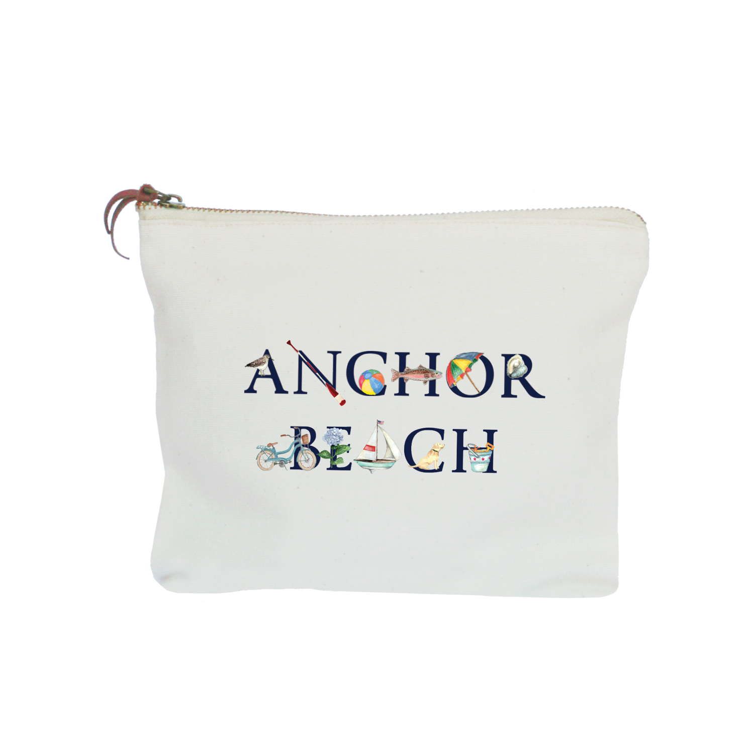 anchor beach zipper pouch