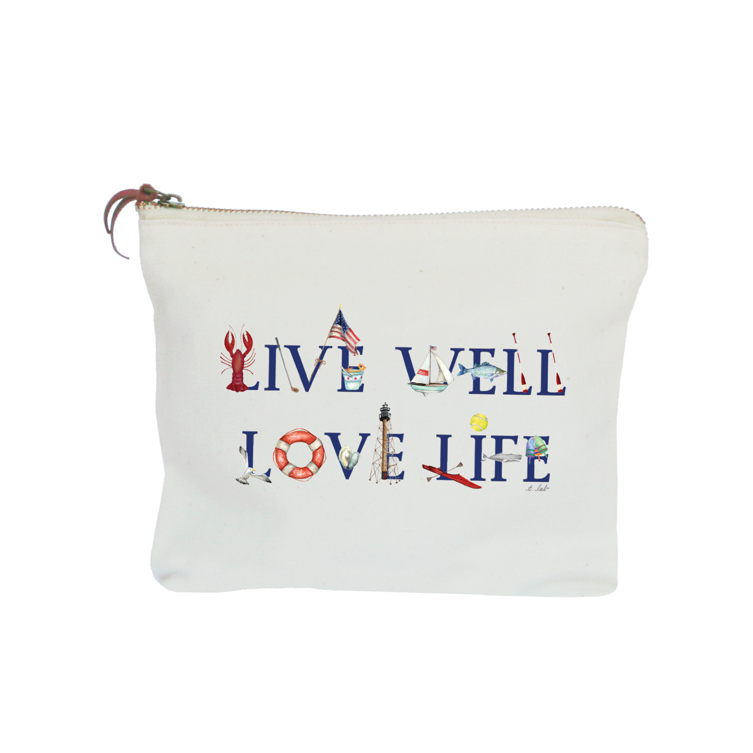 live well love life zipper pouch