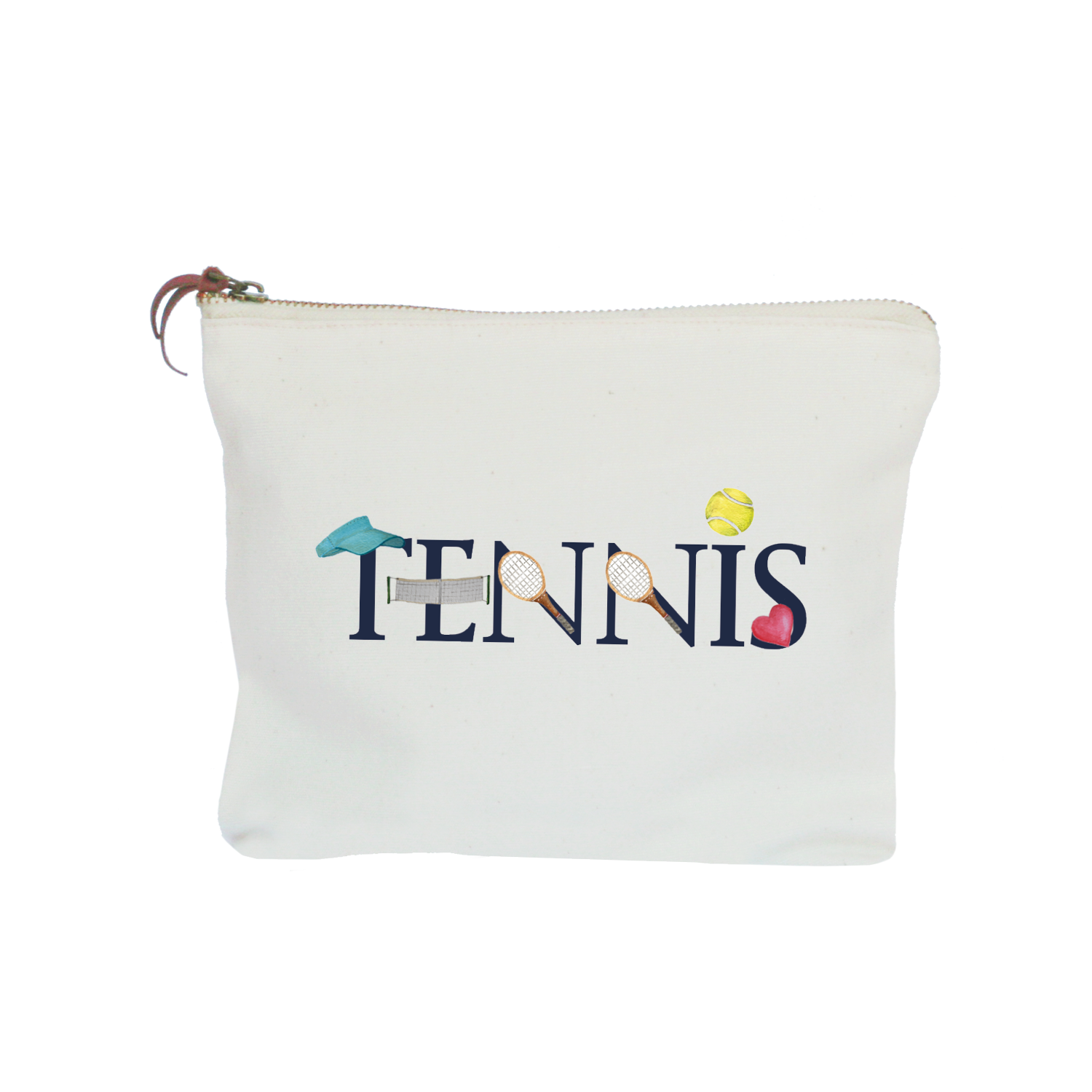 tennis illu-stated zipper pouch