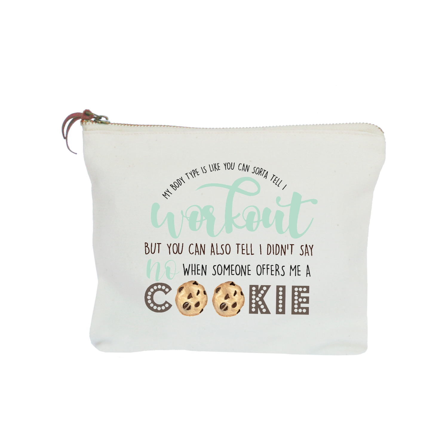 cookie workout zipper pouch
