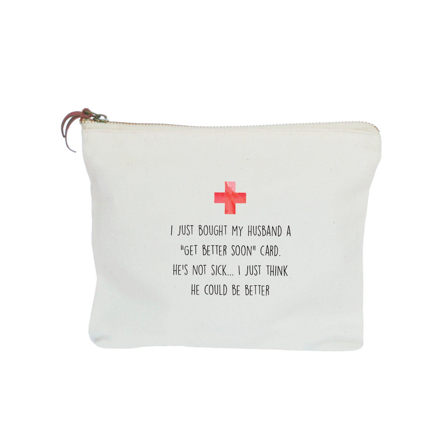 husband red cross zipper pouch