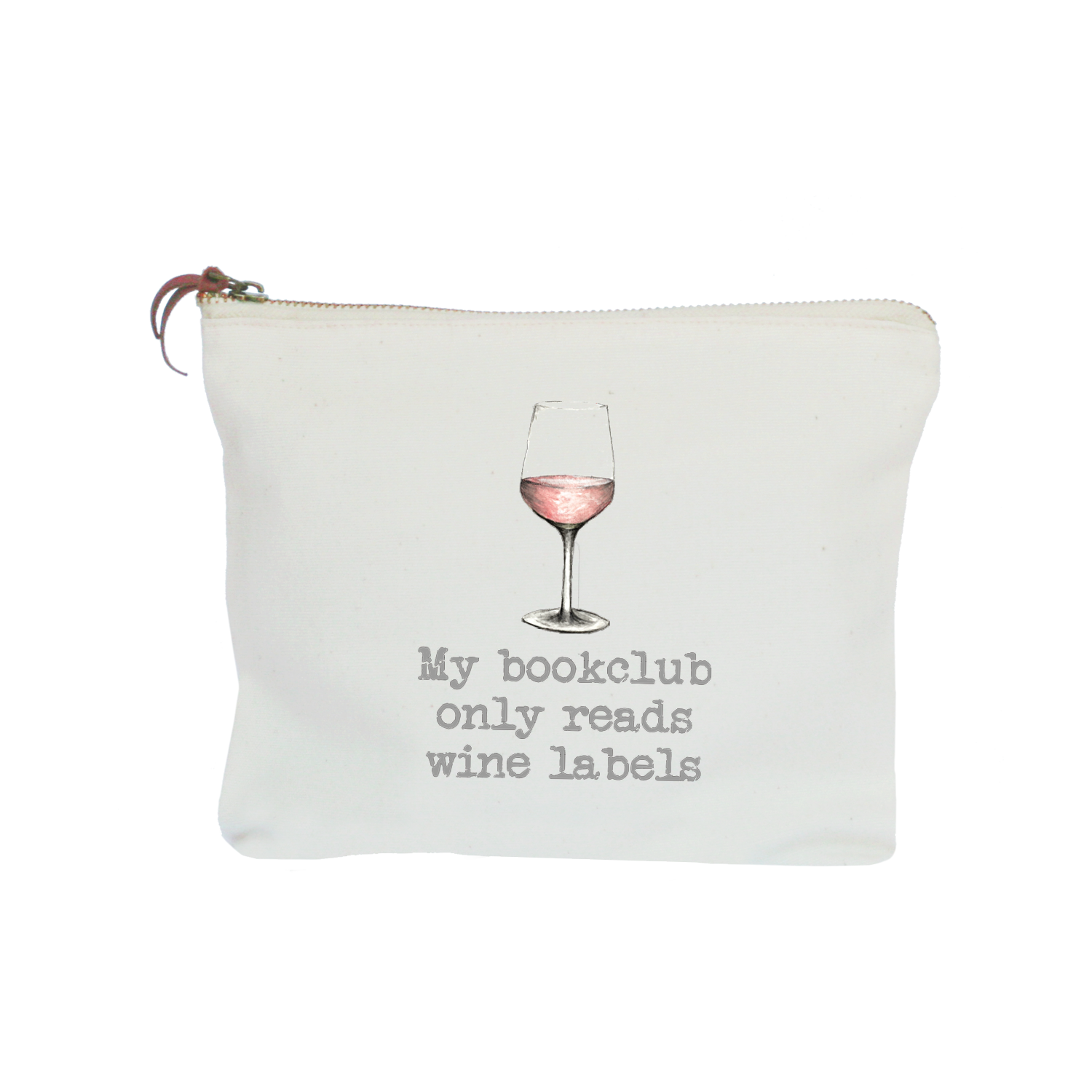 book club blush zipper pouch