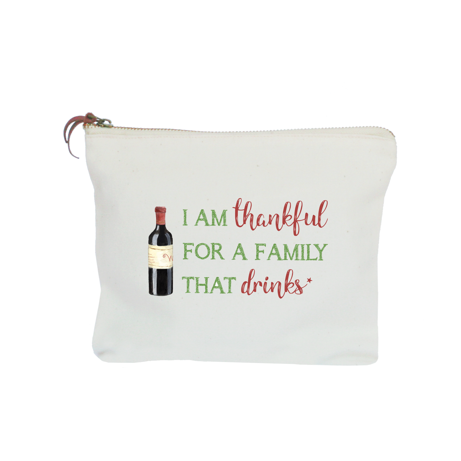 thankful for drink xmas zipper pouch