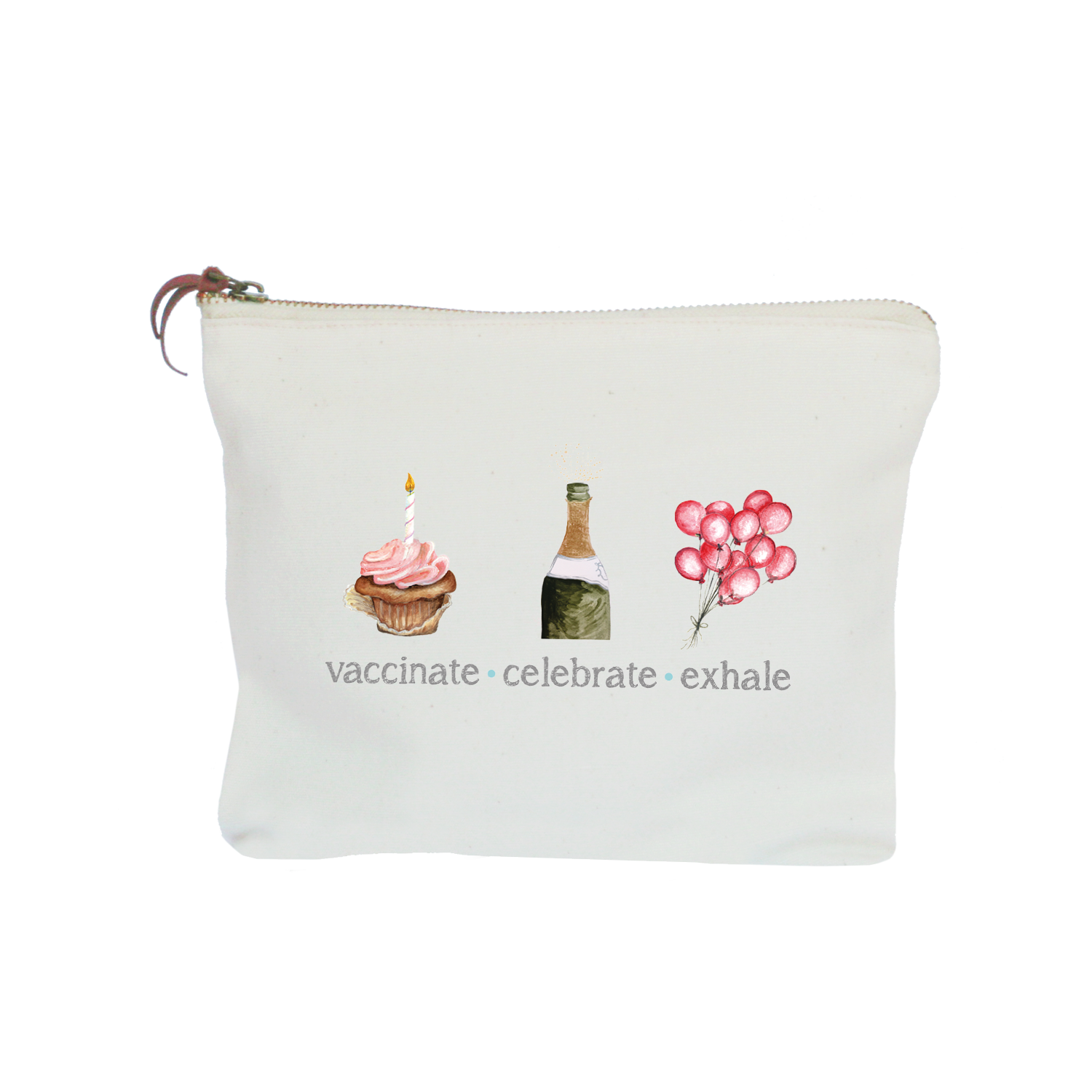 vaccinate celebrate exhale zipper pouch