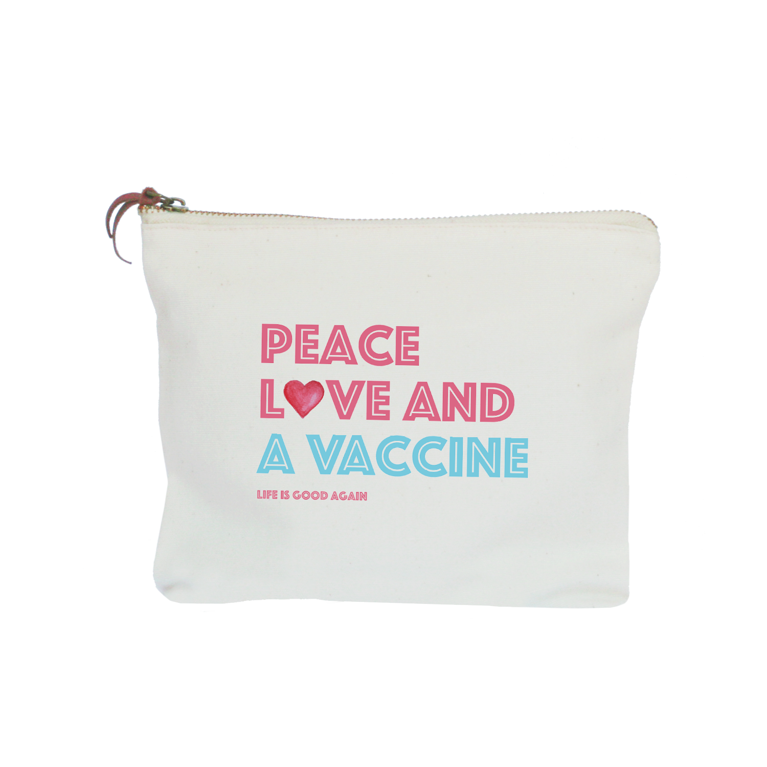 vaccine peace love zipper pouch