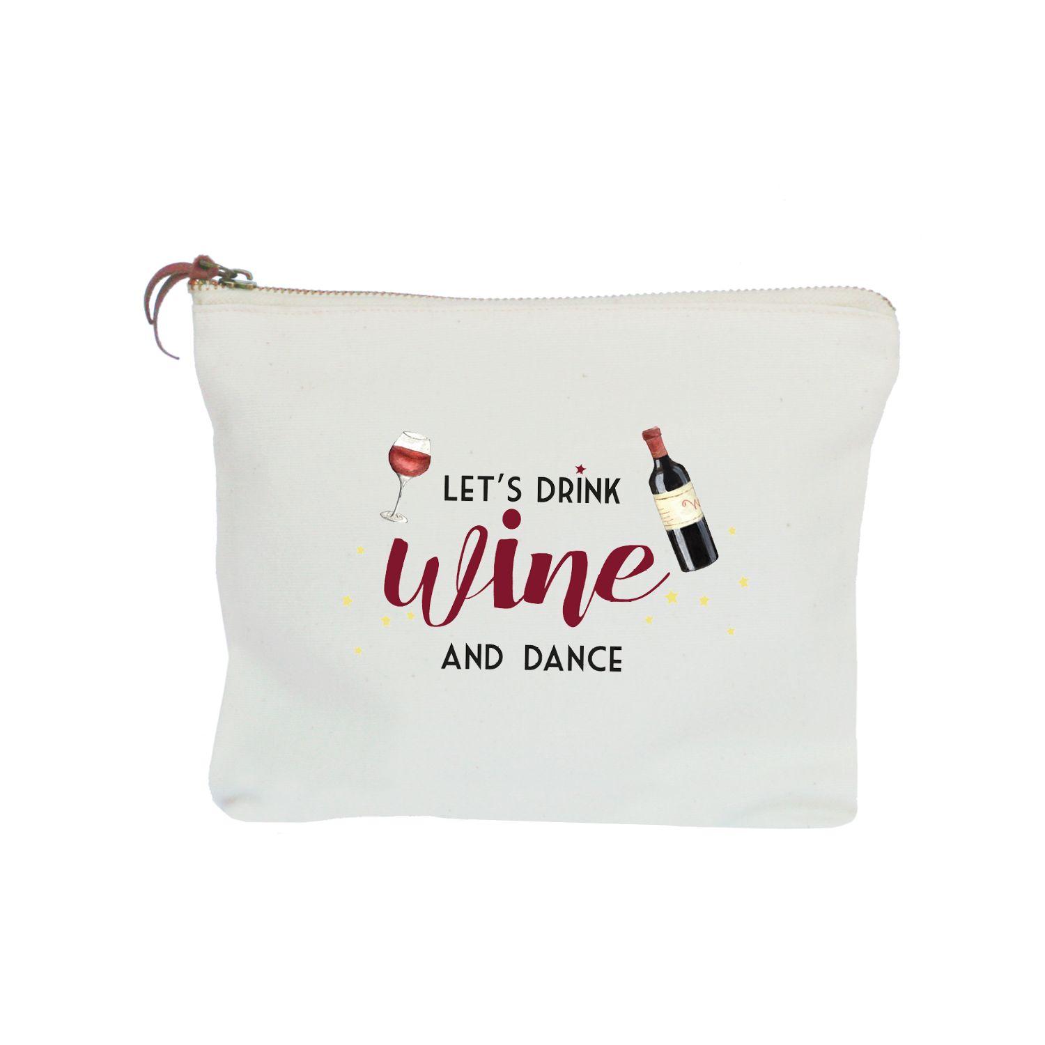 drink wine and dance zipper pouch