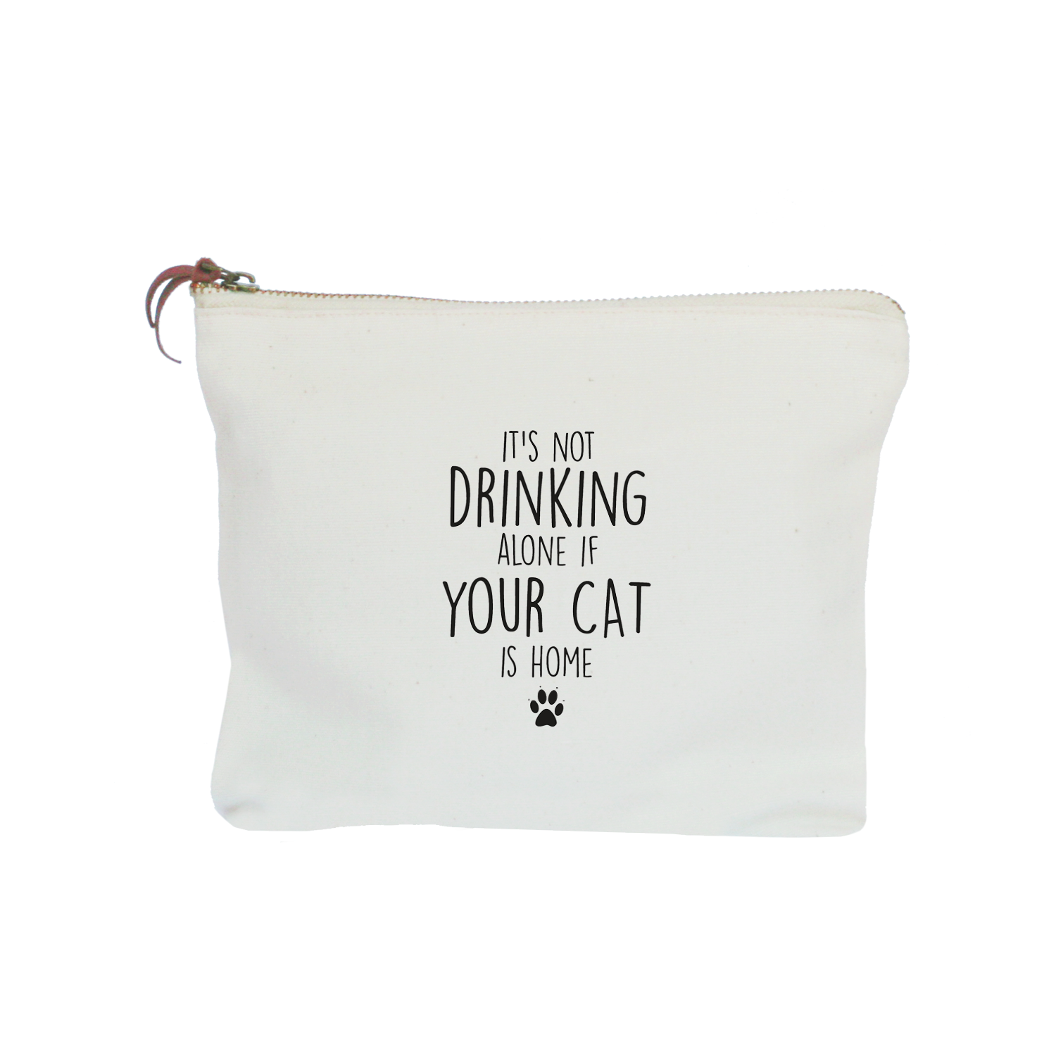 drinking alone cat zipper pouch