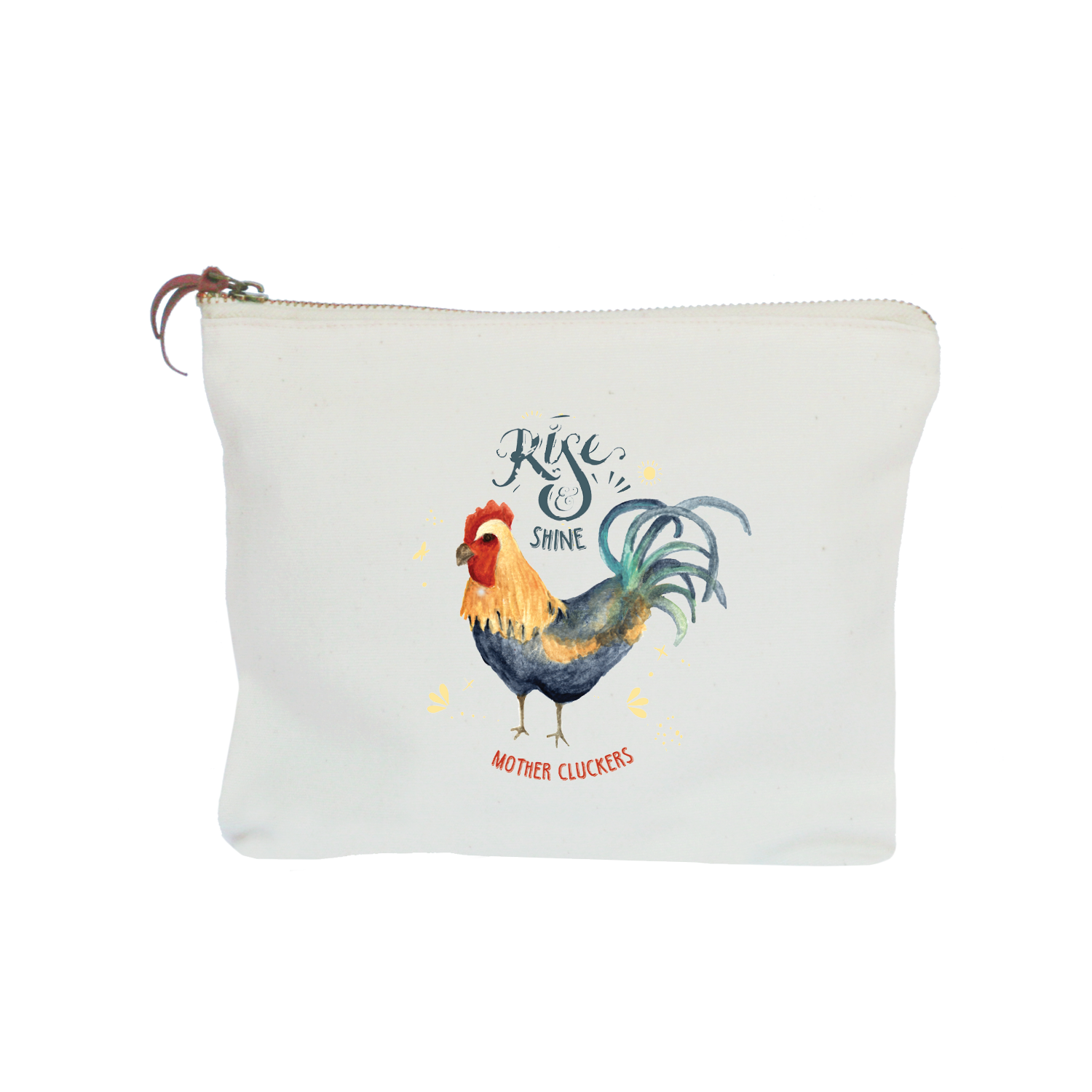 rise and shine mother cluckers zipper pouch