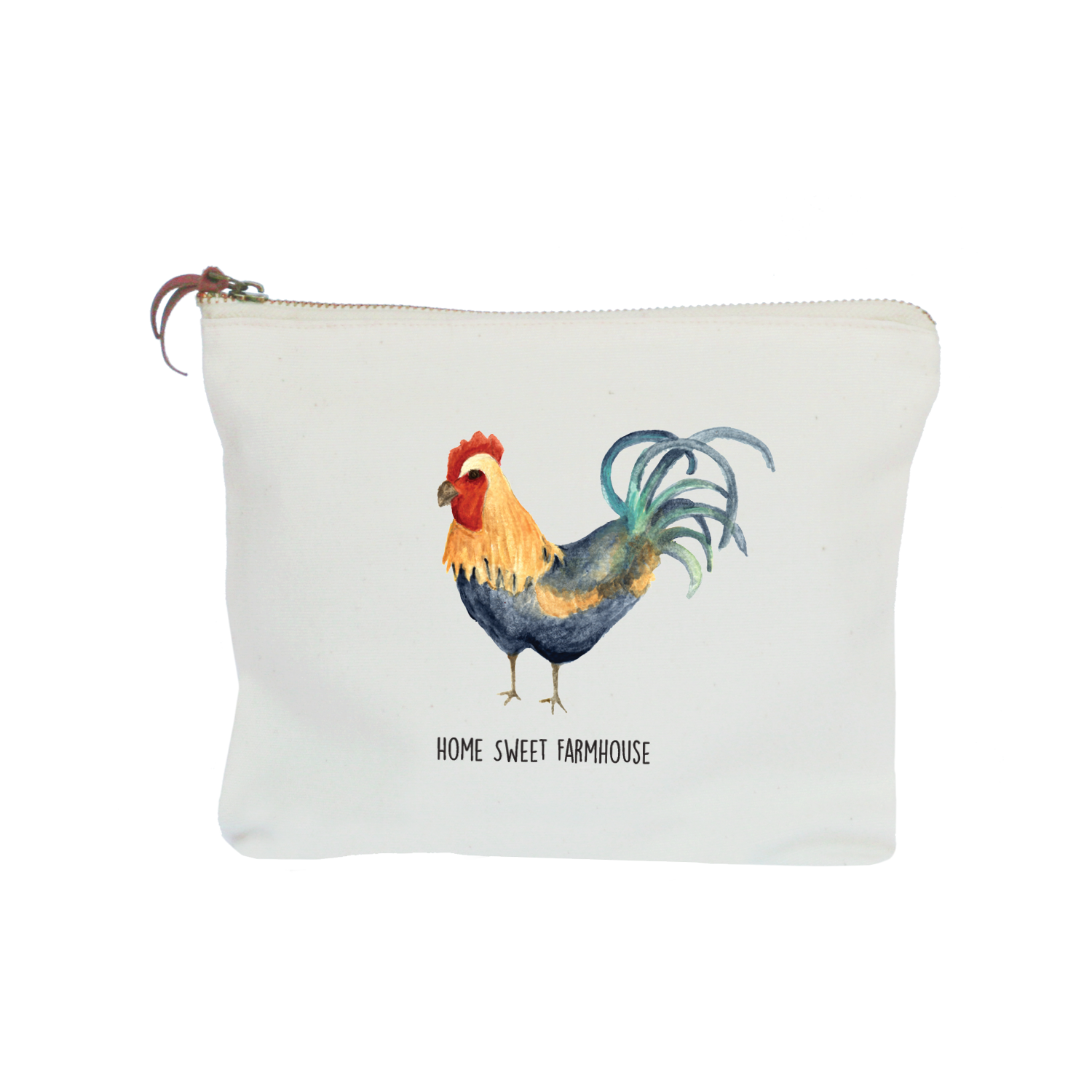 rooster farmhouse zipper pouch