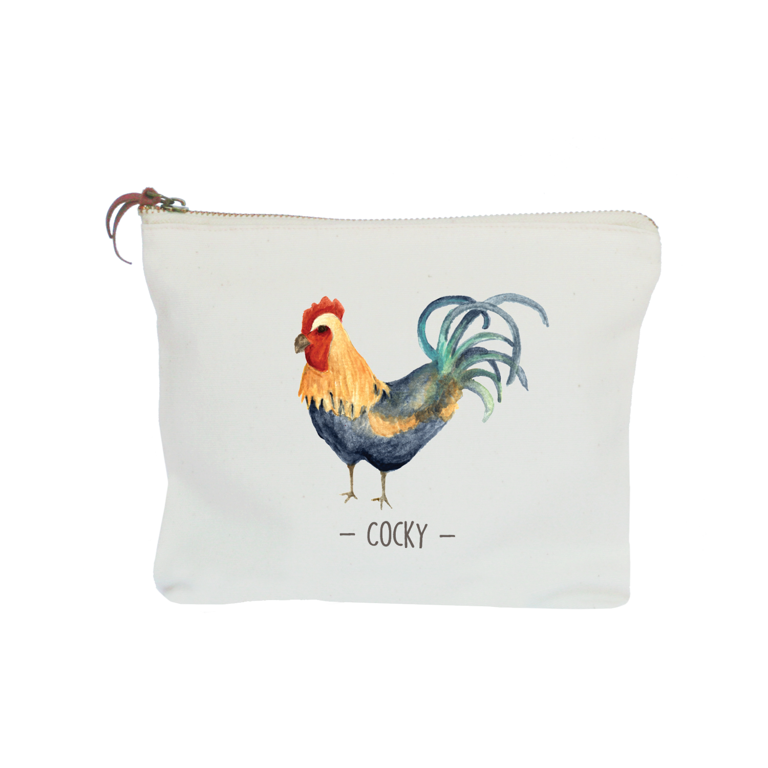 cocky rooster zipper pouch