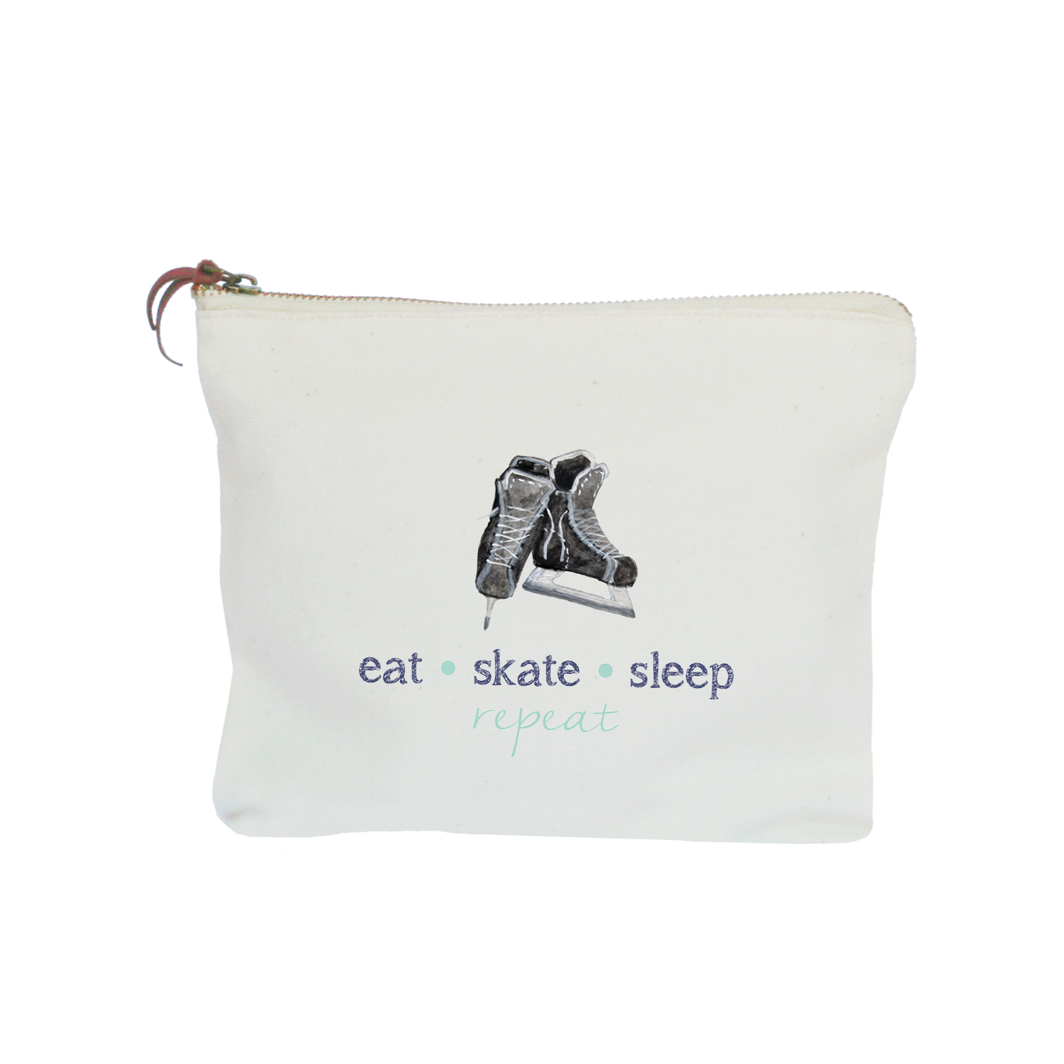 eat skate sleep repeat zipper pouch