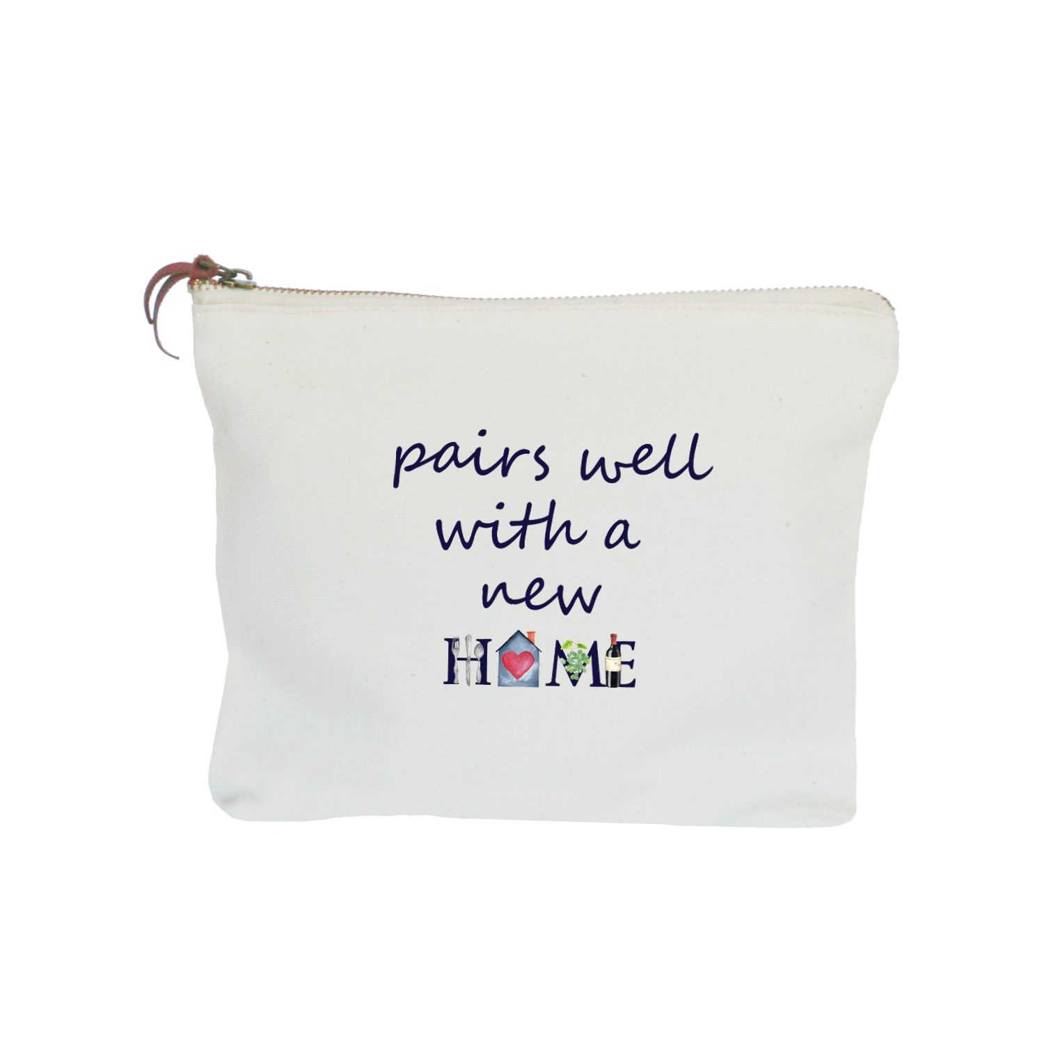 pairs well with a new home zipper pouch