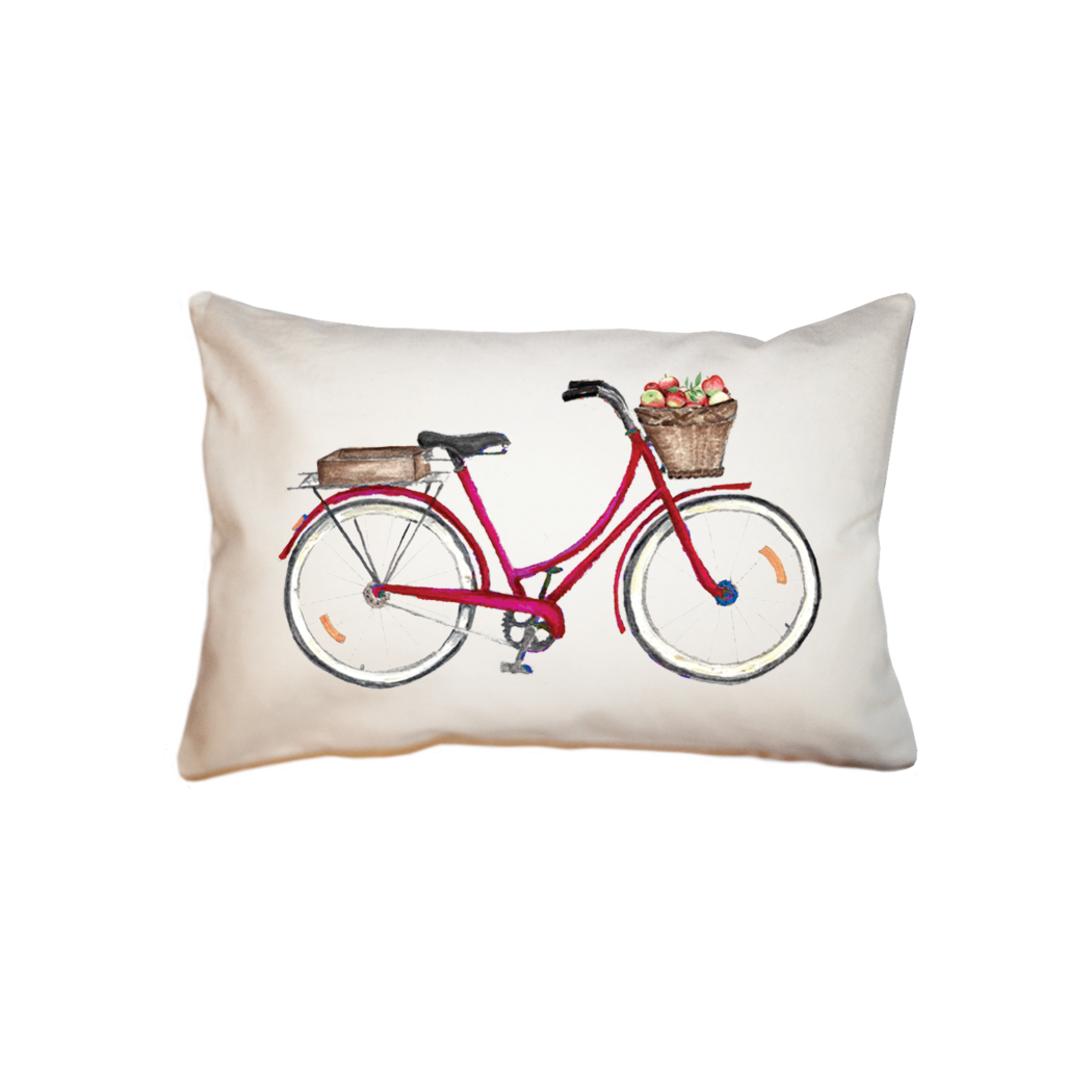 red bike with apples small accent pillow