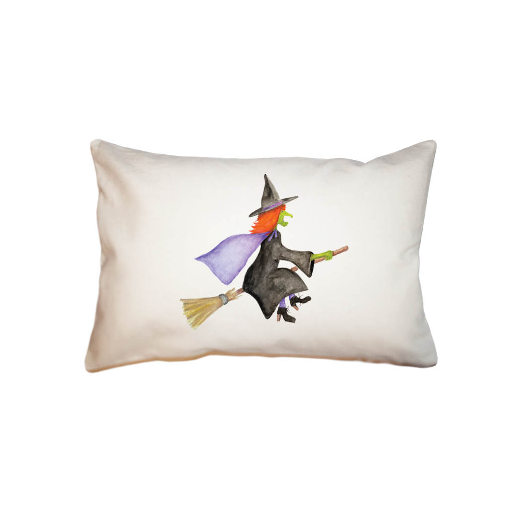 witch flying small accent pillow