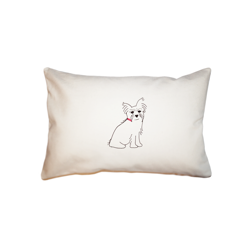 yorkie pen drawing small accent pillow