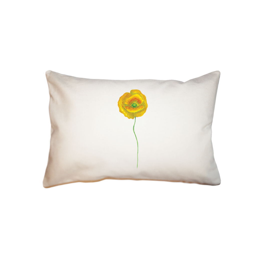 yellow poppy small accent pillow