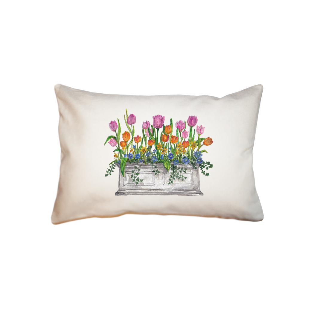 tulips in window box small accent pillow