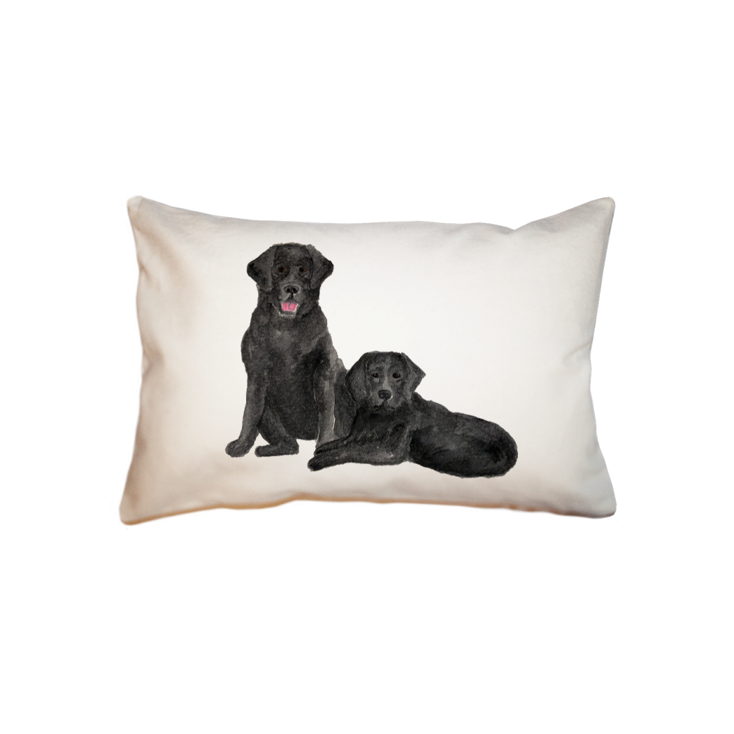 two black labs  small accent pillow