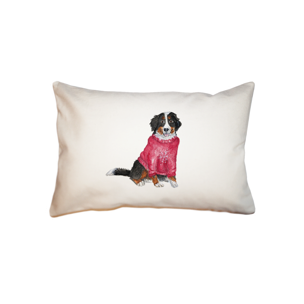 bernese mountain dog in sweater small accent pillow