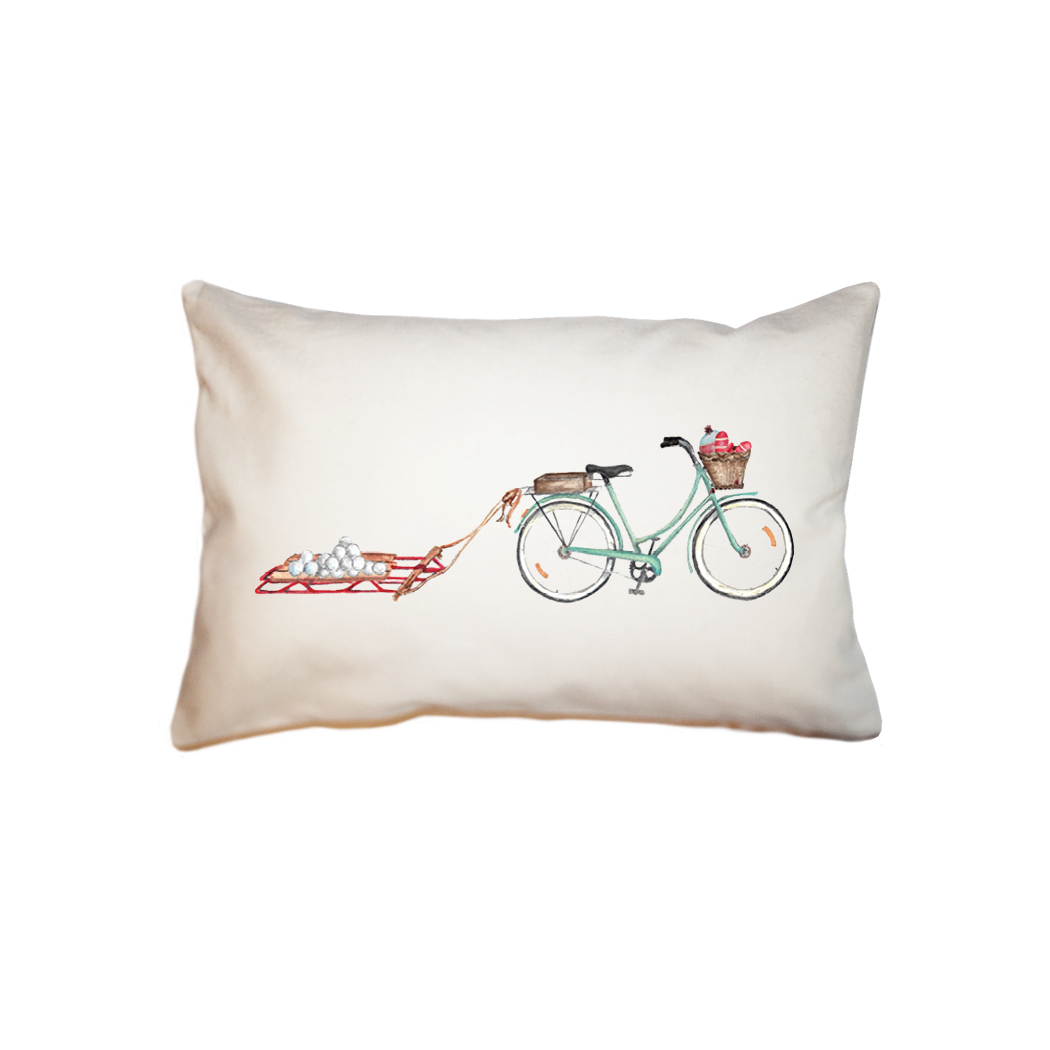 january bike small accent pillow