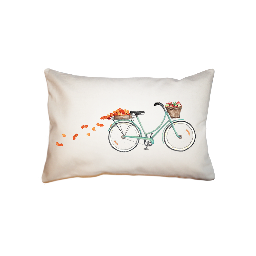 bike with apples and leaves small accent pillow