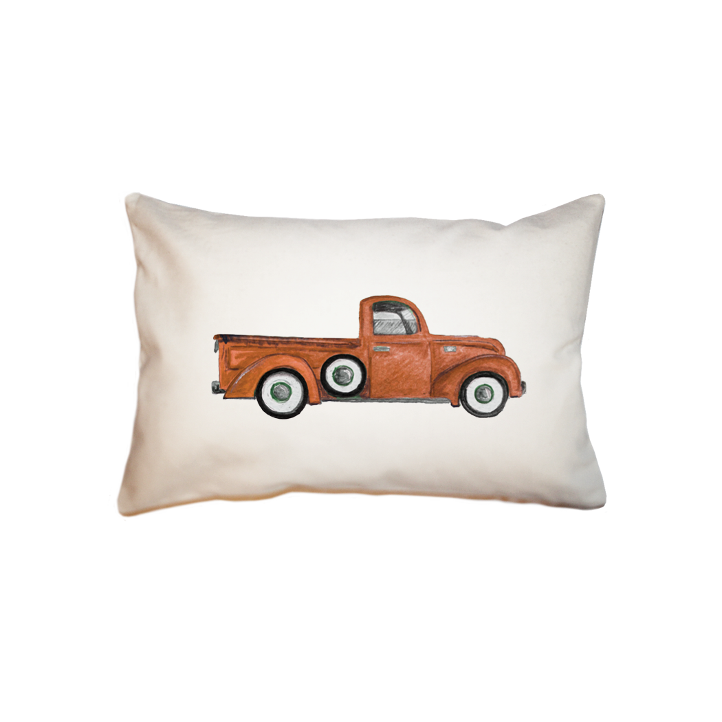 orange truck small accent pillow