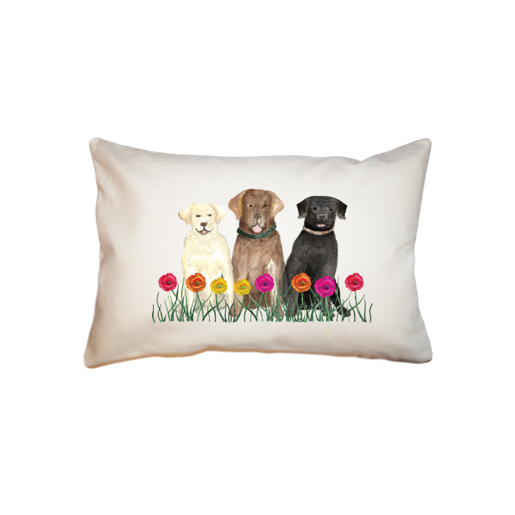 three labs flowers  small accent pillow