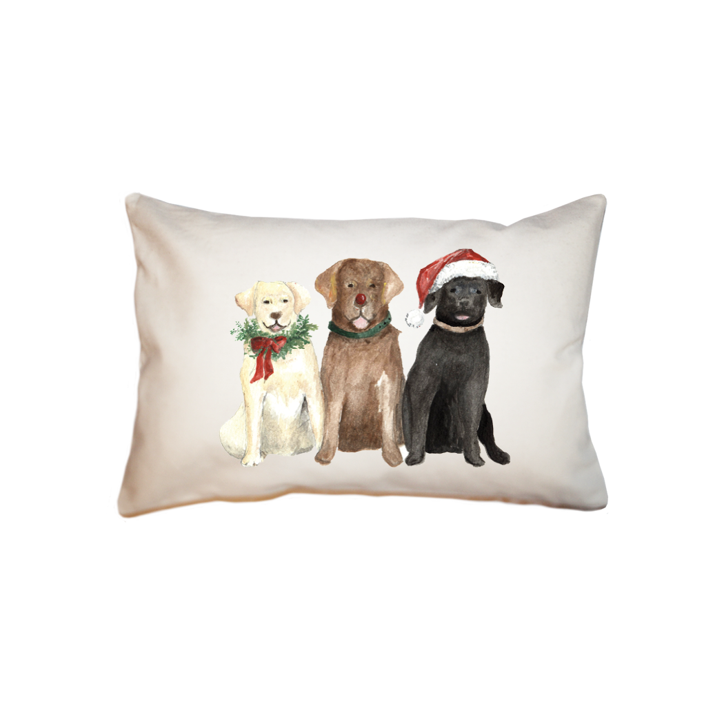 three labs holiday small accent pillow