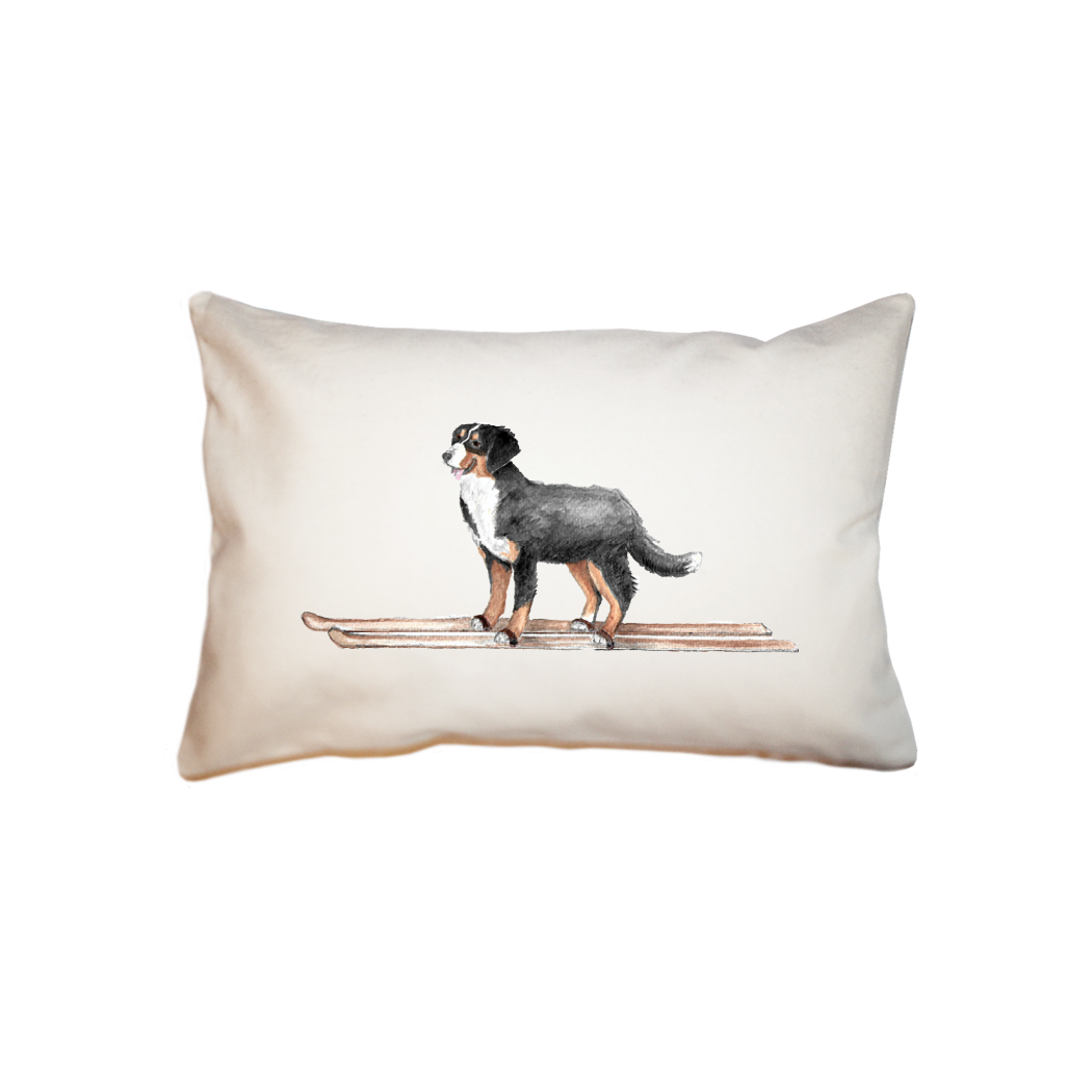 bernese on skis small accent pillow