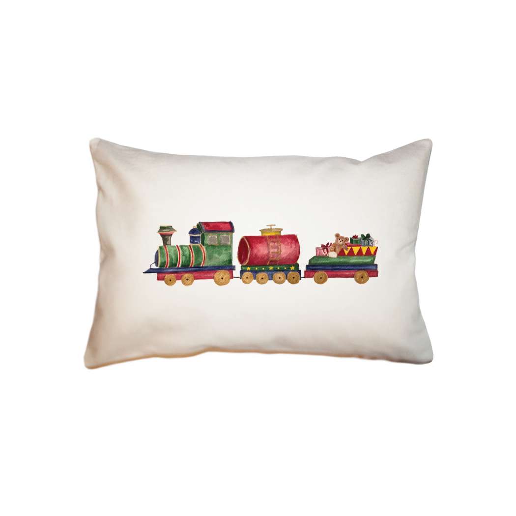 christmas train small accent pillow