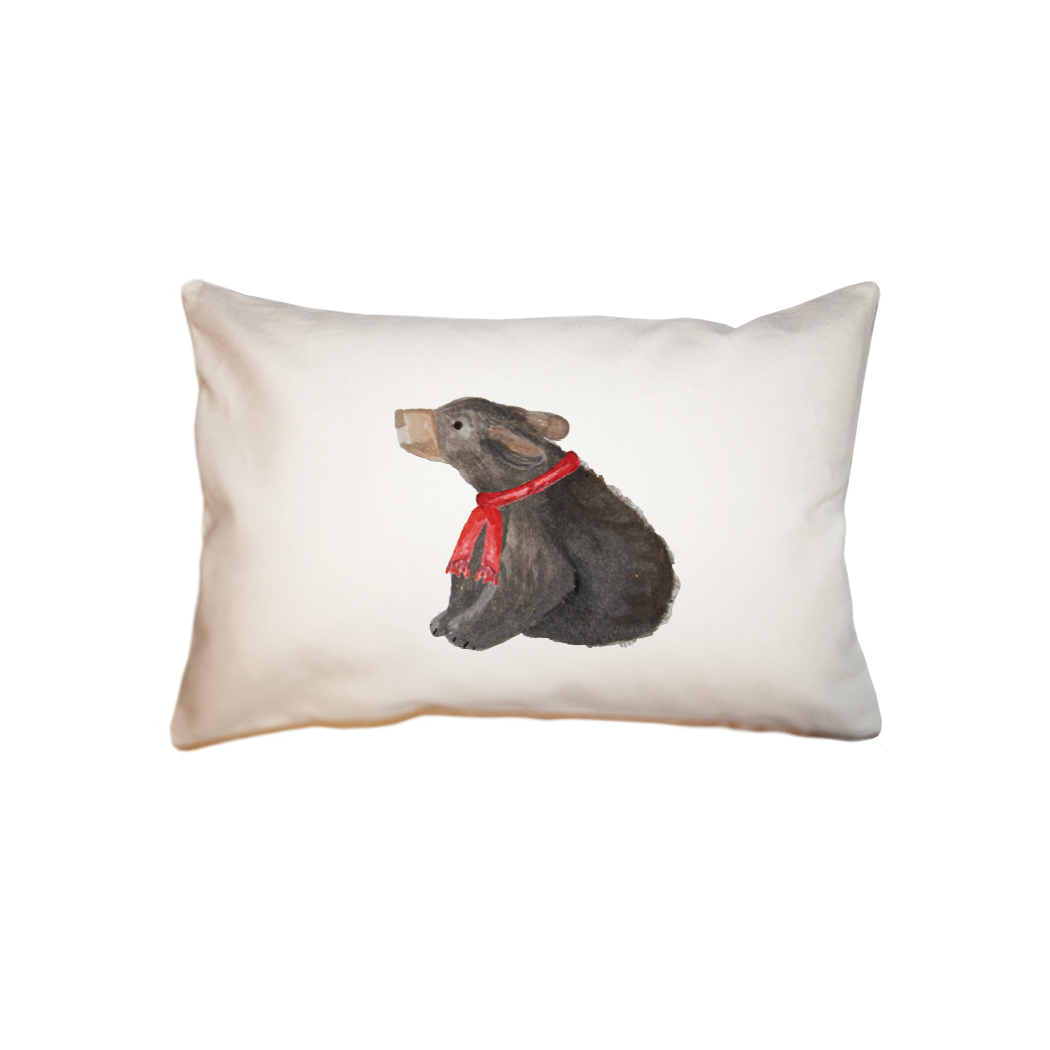 baby bear in scarf  small accent pillow