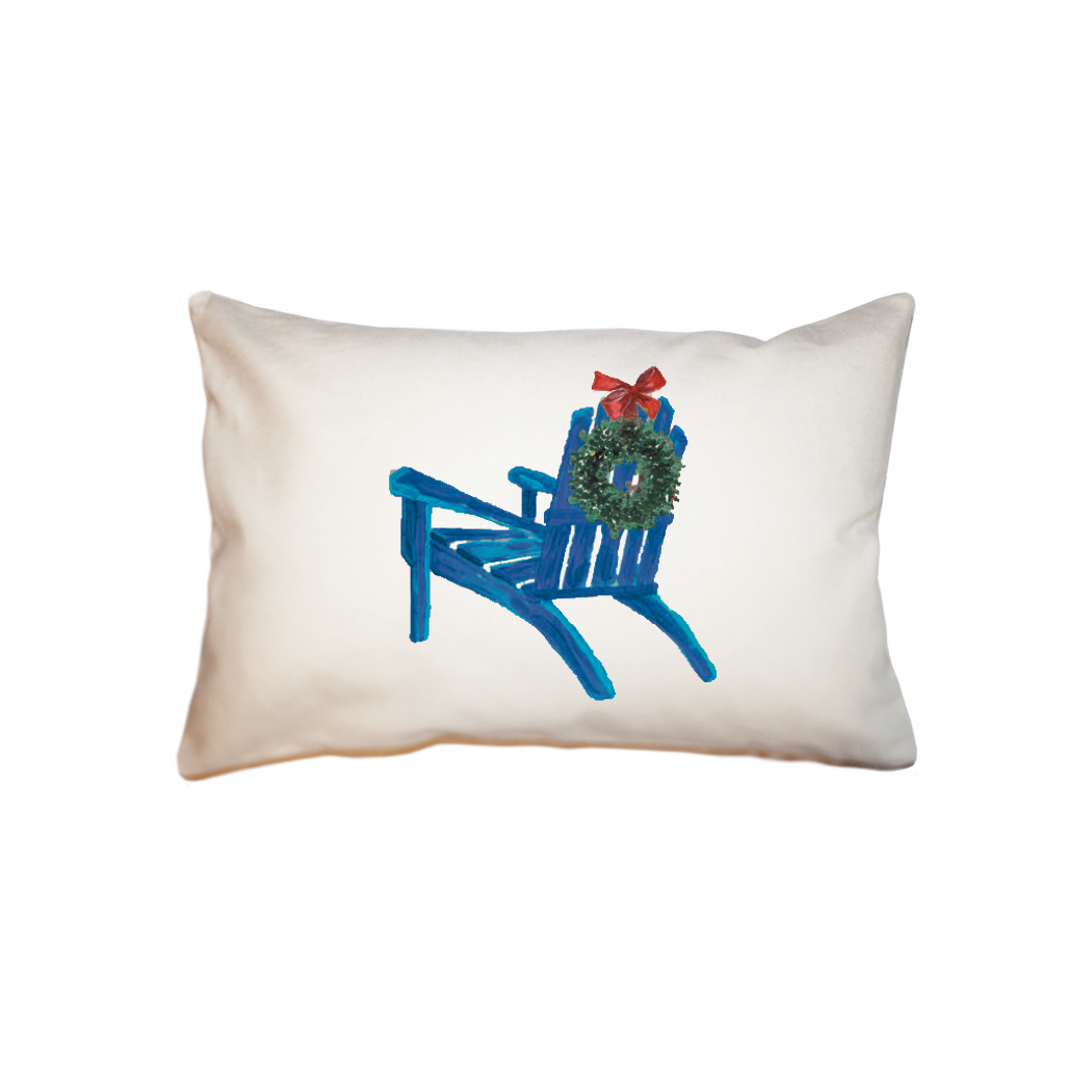 blue chair and wreath  small accent pillow