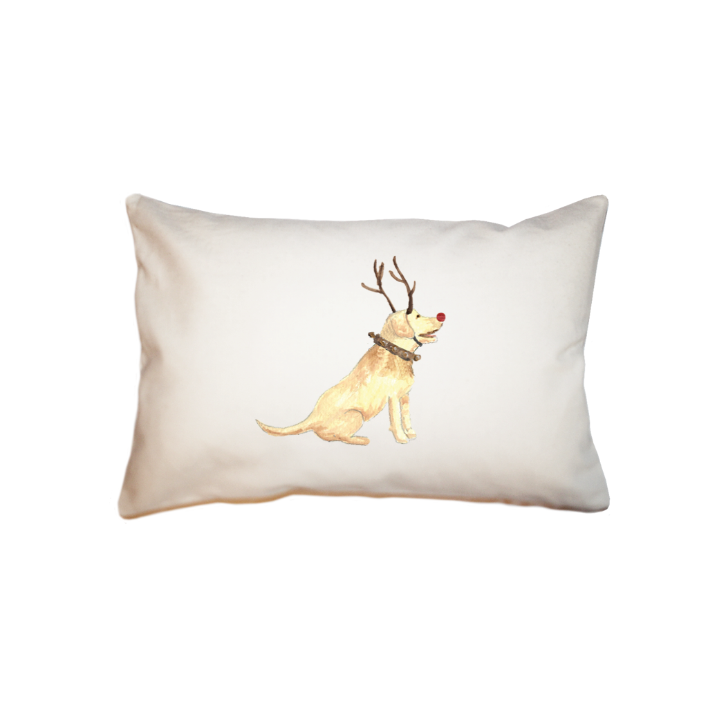 yellow lab with red nose small accent pillow