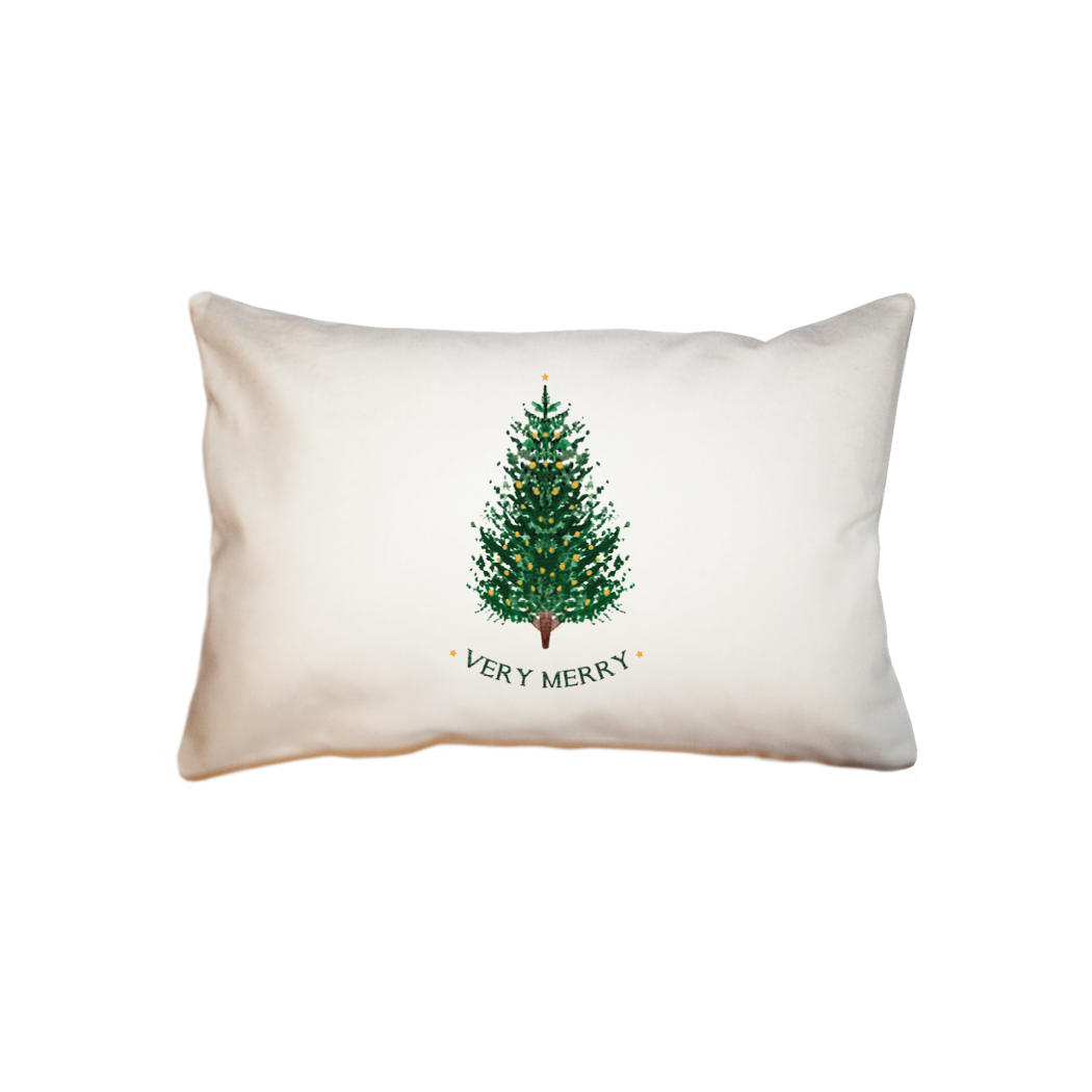 very merry christmas tree small accent pillow