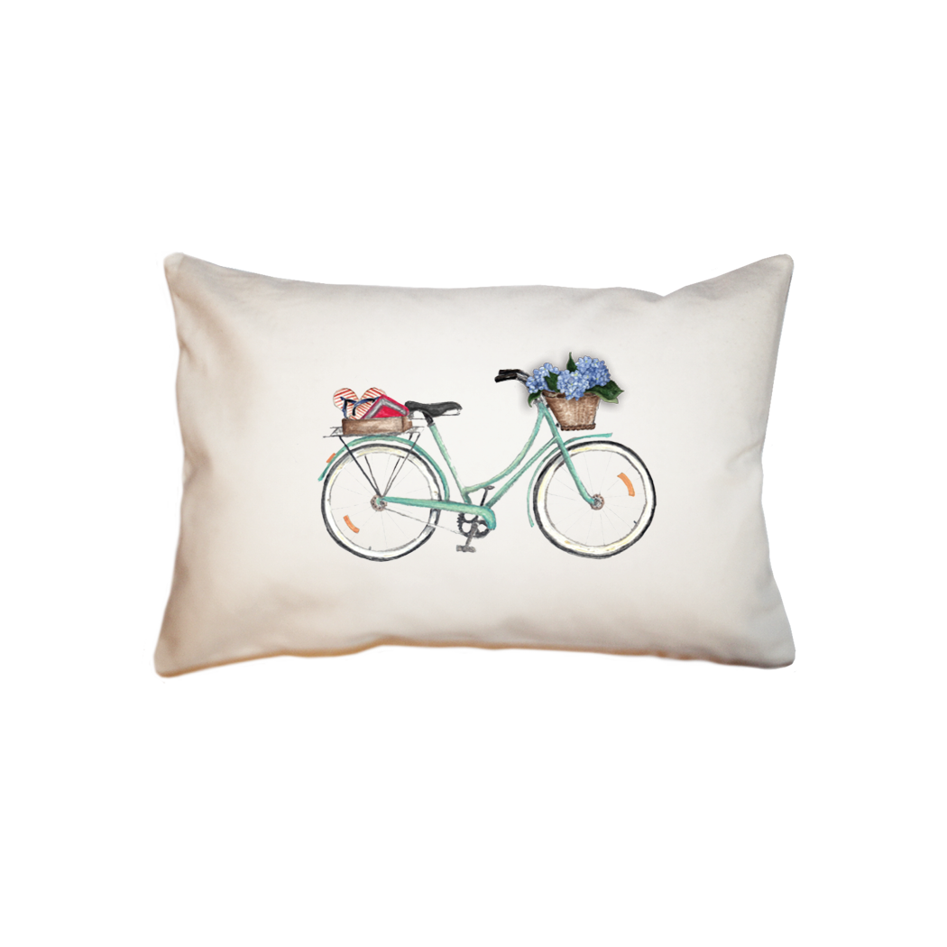 bike with books on back small accent pillow