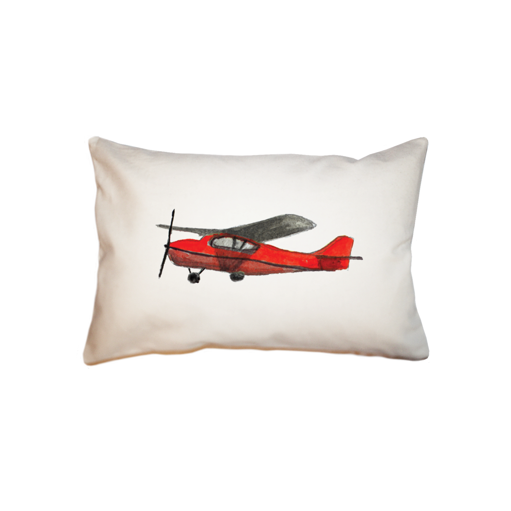 red airplane small accent pillow