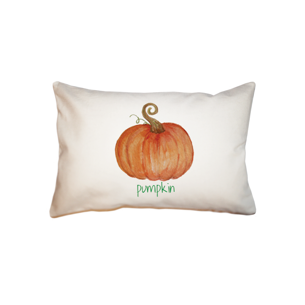 Pumpkin with pumpkin text small accent pillow
