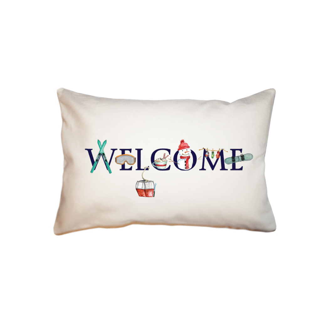 welcome ski version  small accent pillow