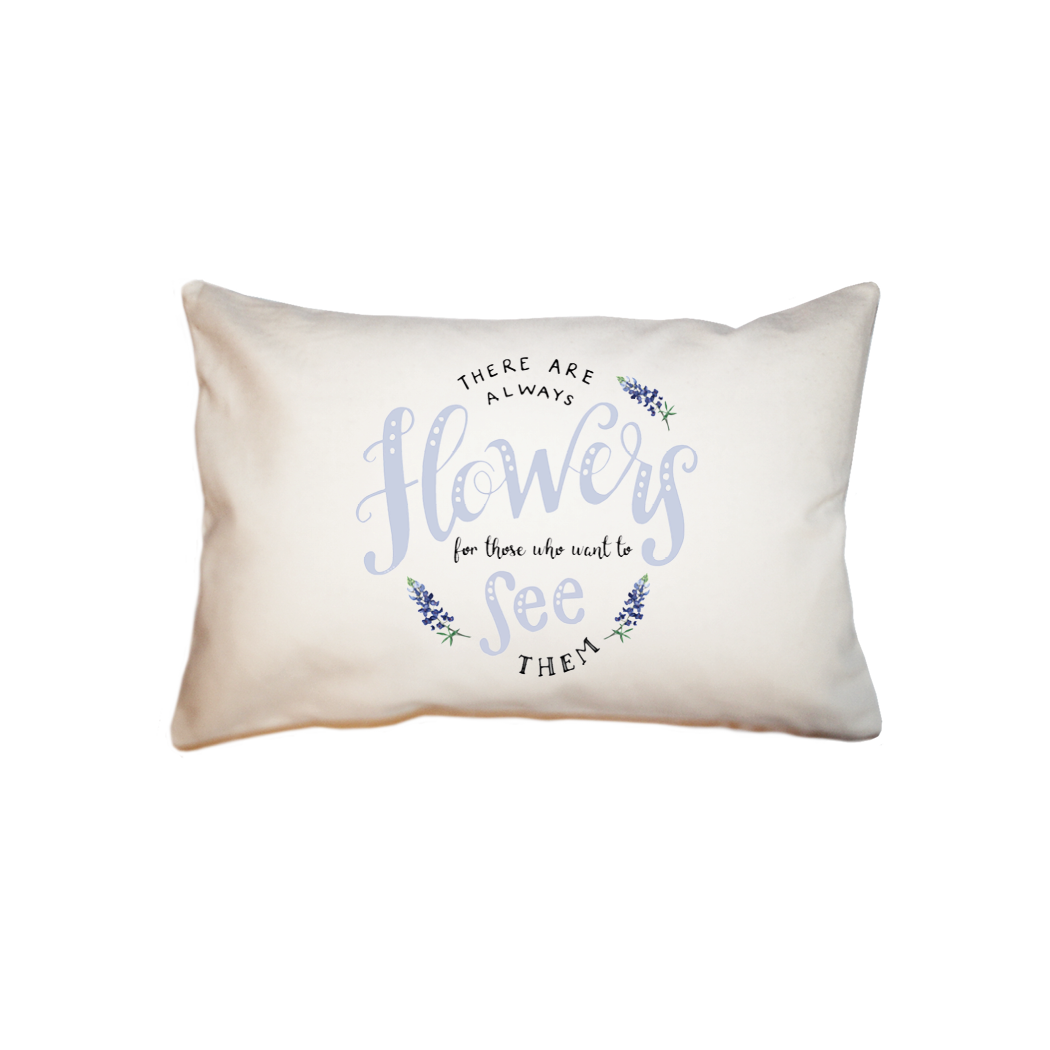 flowers see blue  small accent pillow