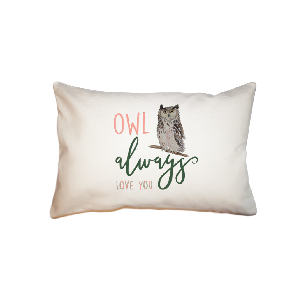 owl always love you small accent pillow