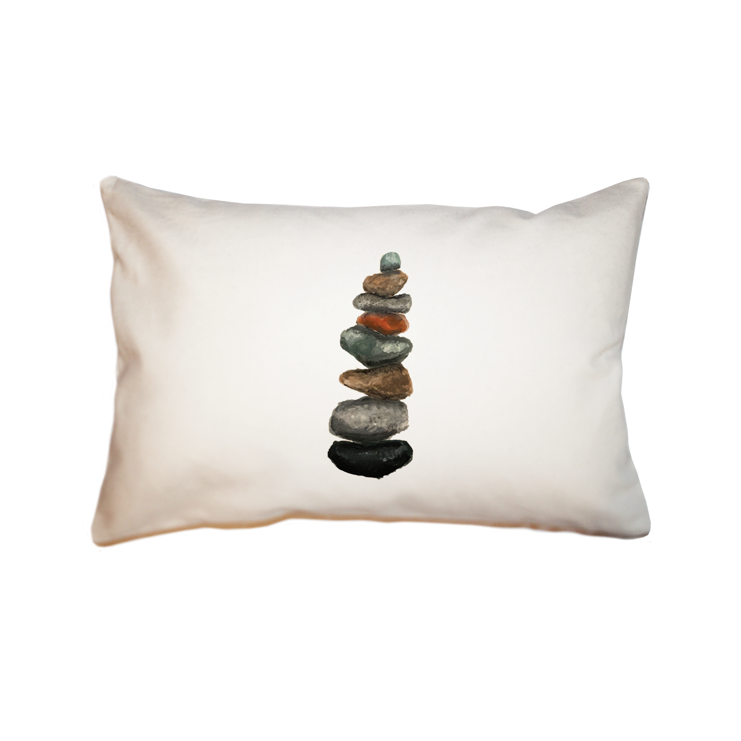 rock cairn large rectangle pillow