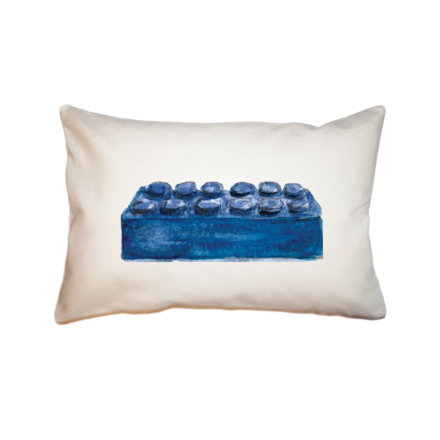 blue building brick large rectangle pillow