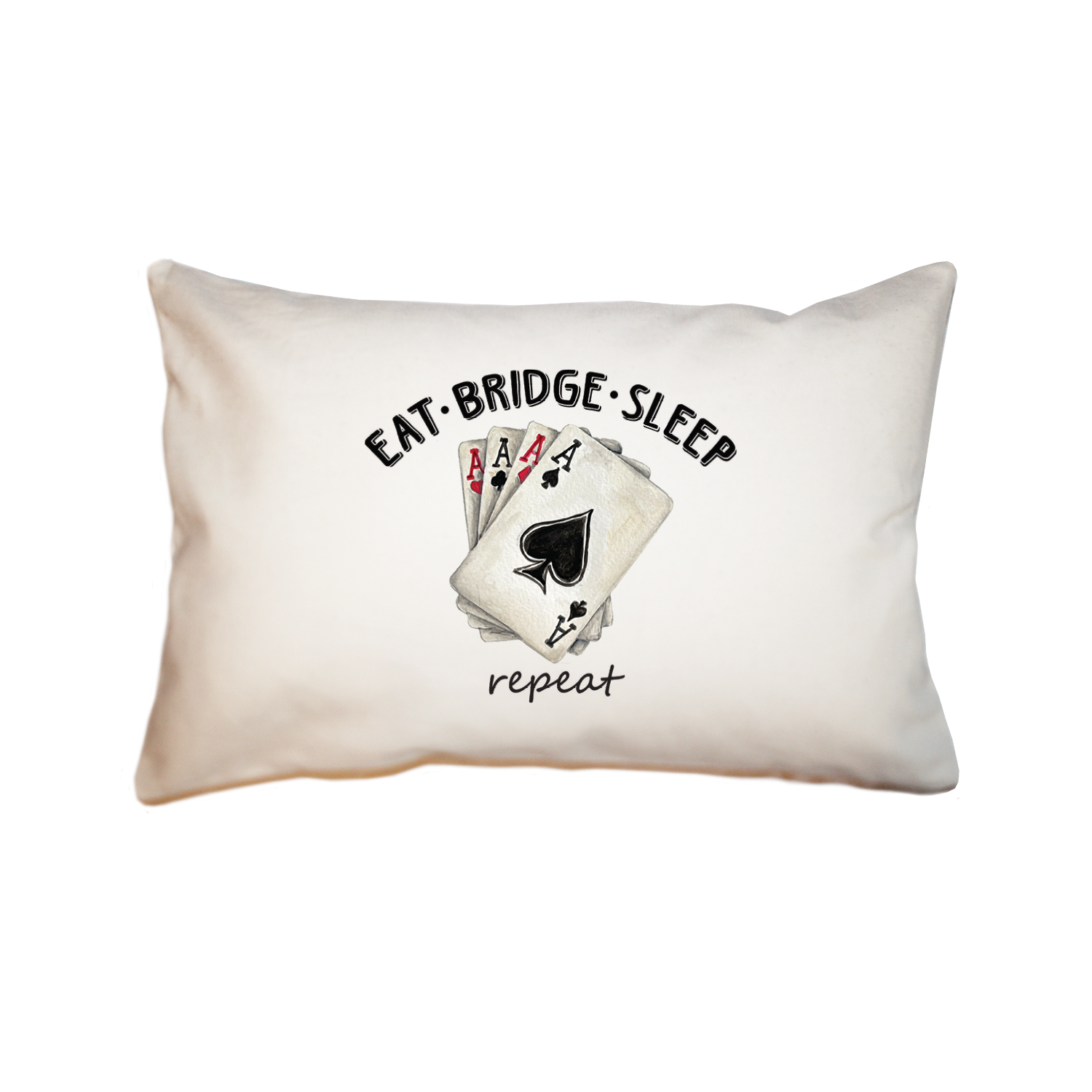 eat sleep bridge repeat large rectangle pillow