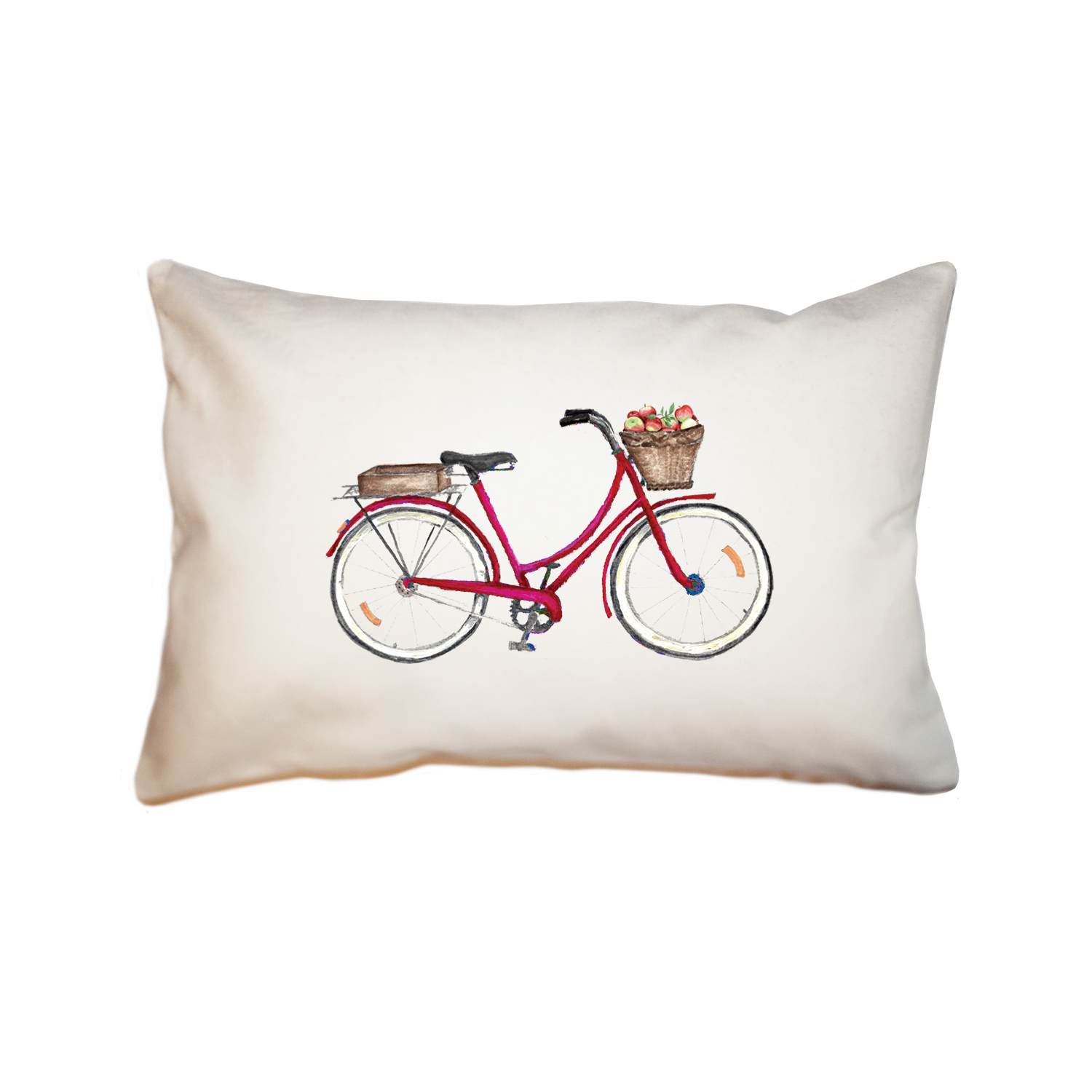 red bike with apples large rectangle pillow