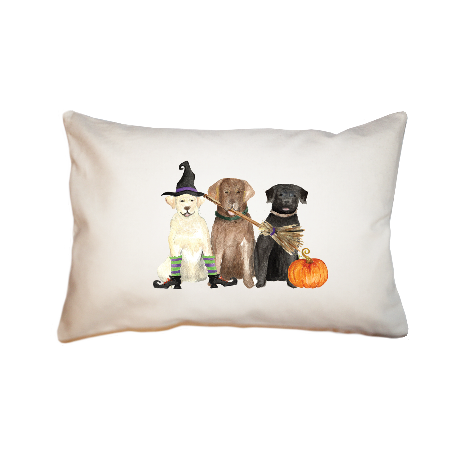 three labs october large rectangle pillow