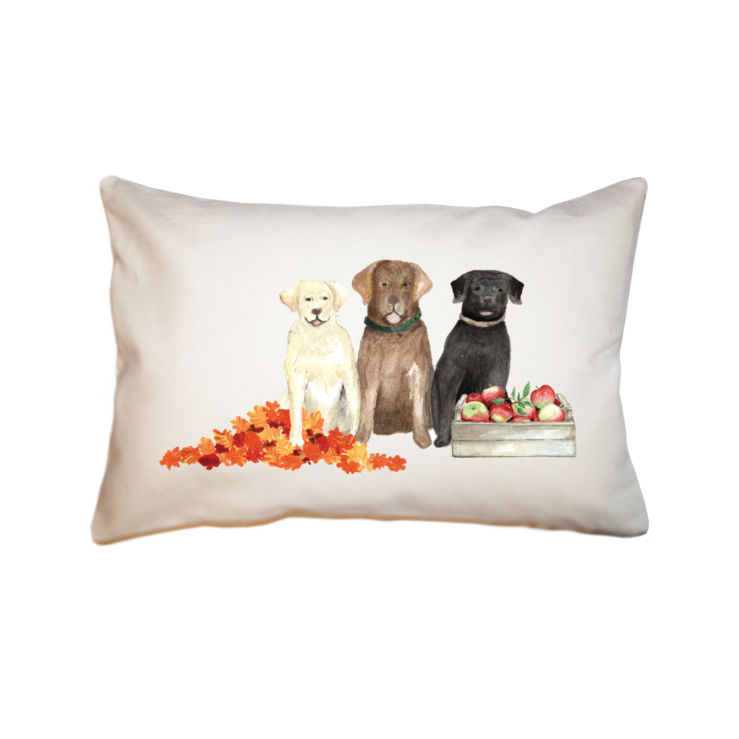 three labs september large rectangle pillow