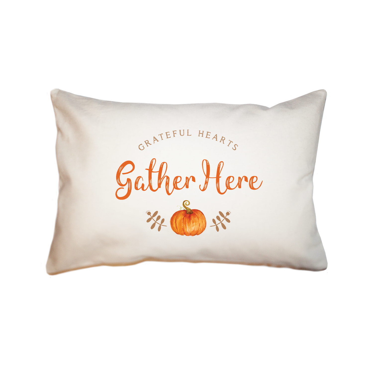 grateful hearts gather here large rectangle pillow